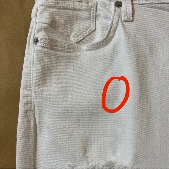 Agolde | Sophie Crop High Rise Distressed Skinny Jeans Raw Hem White Size 29 - Picture 6 of 16
